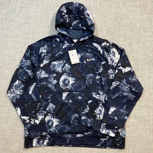 Nike Mens Therma-Fit Floral Print Hoodie Sweater in Navy Blue Size XL NWT